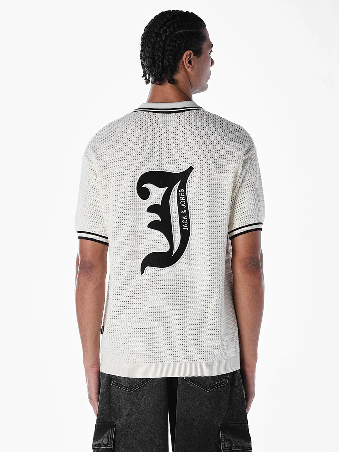 Applique Patchwork Knitted Polo - Image 4