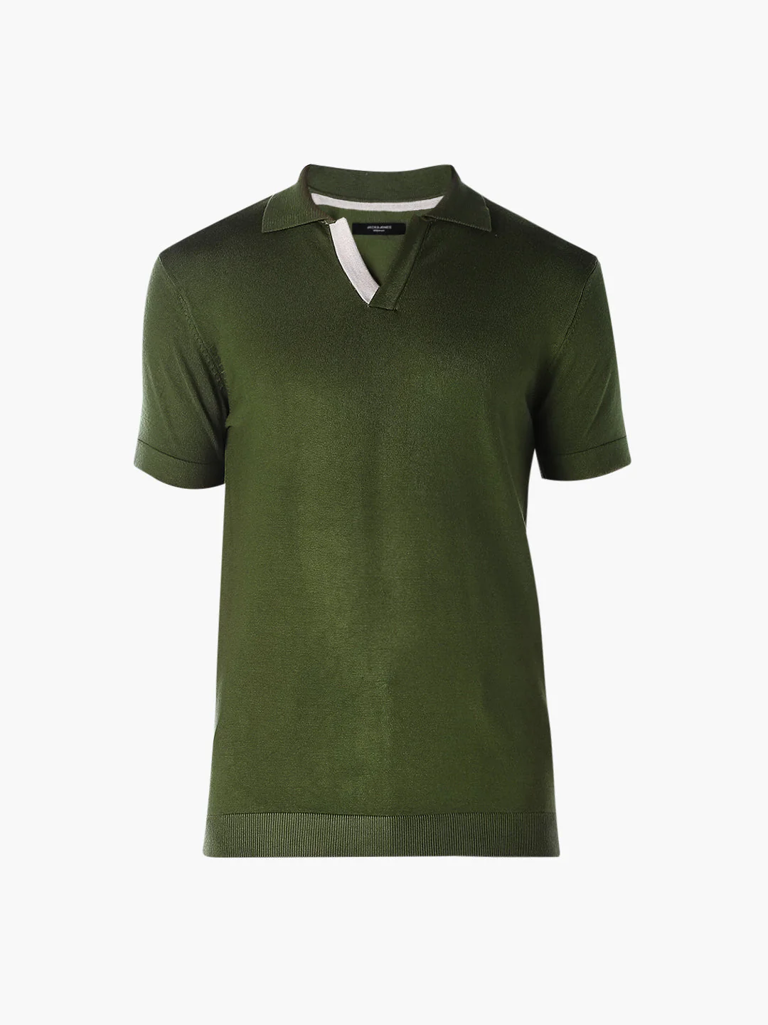 Knitted Slim Fit Polo - Green - Image 7