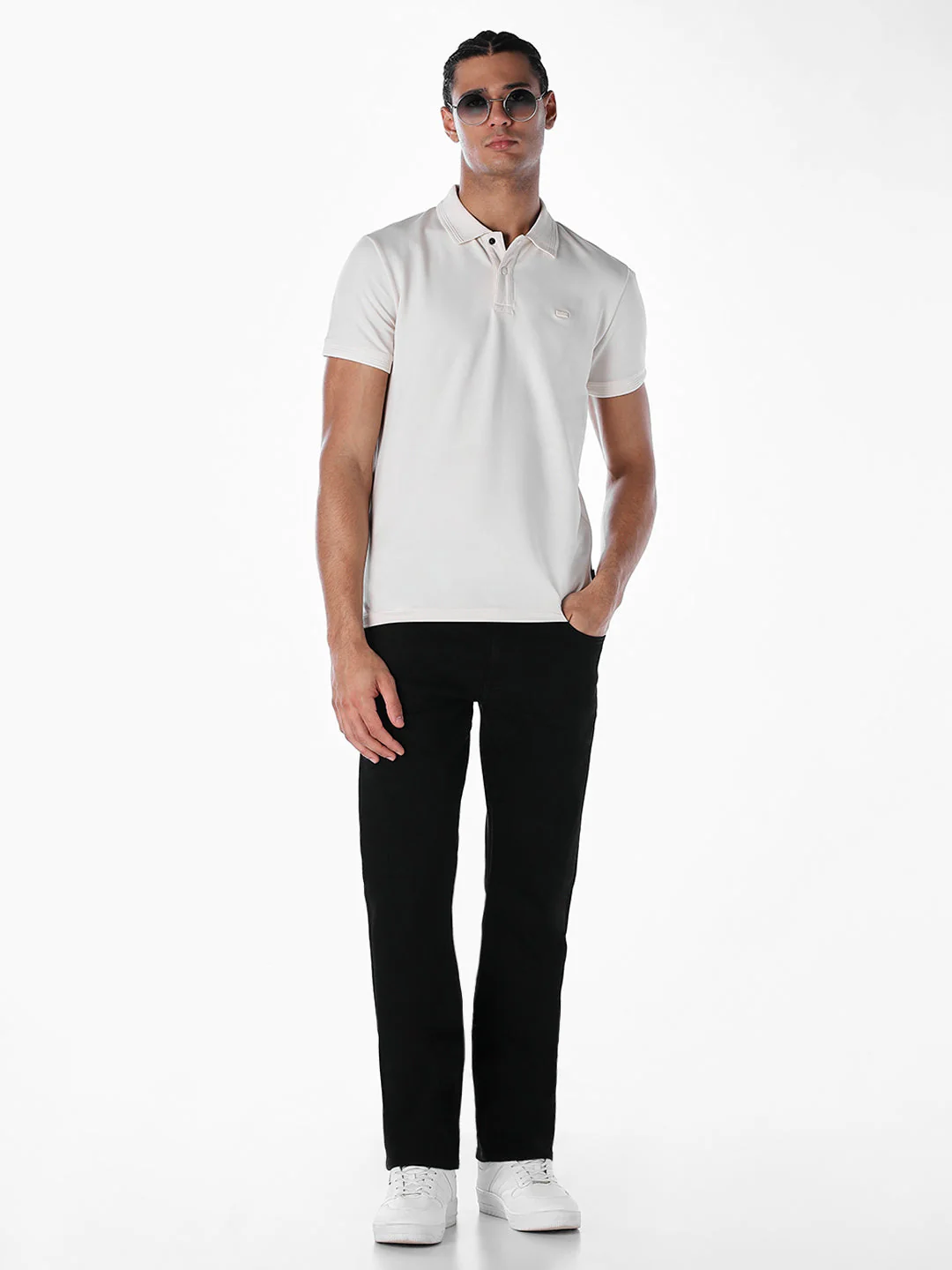 White Cotton Polo - Image 6