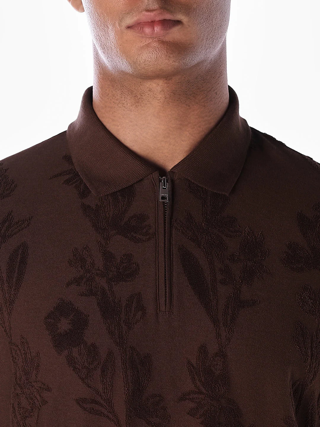 Jacquard Floral Cotton Polo - Image 5