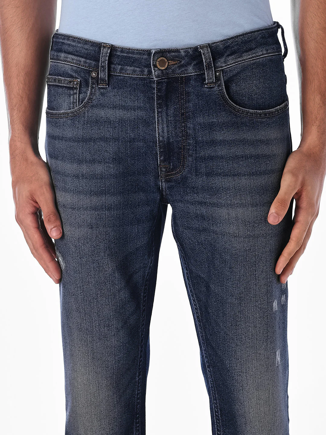 Mildly Distressed Regular Fit Jeans - Image 4
