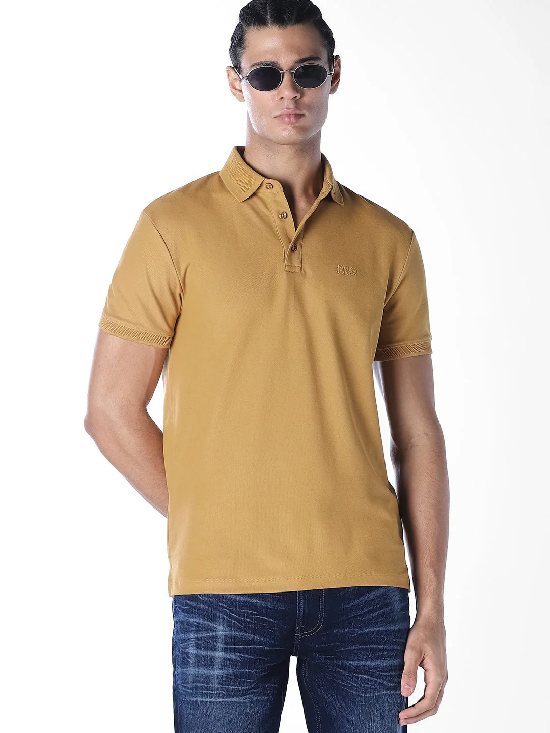 Knitted Logo Print Polo