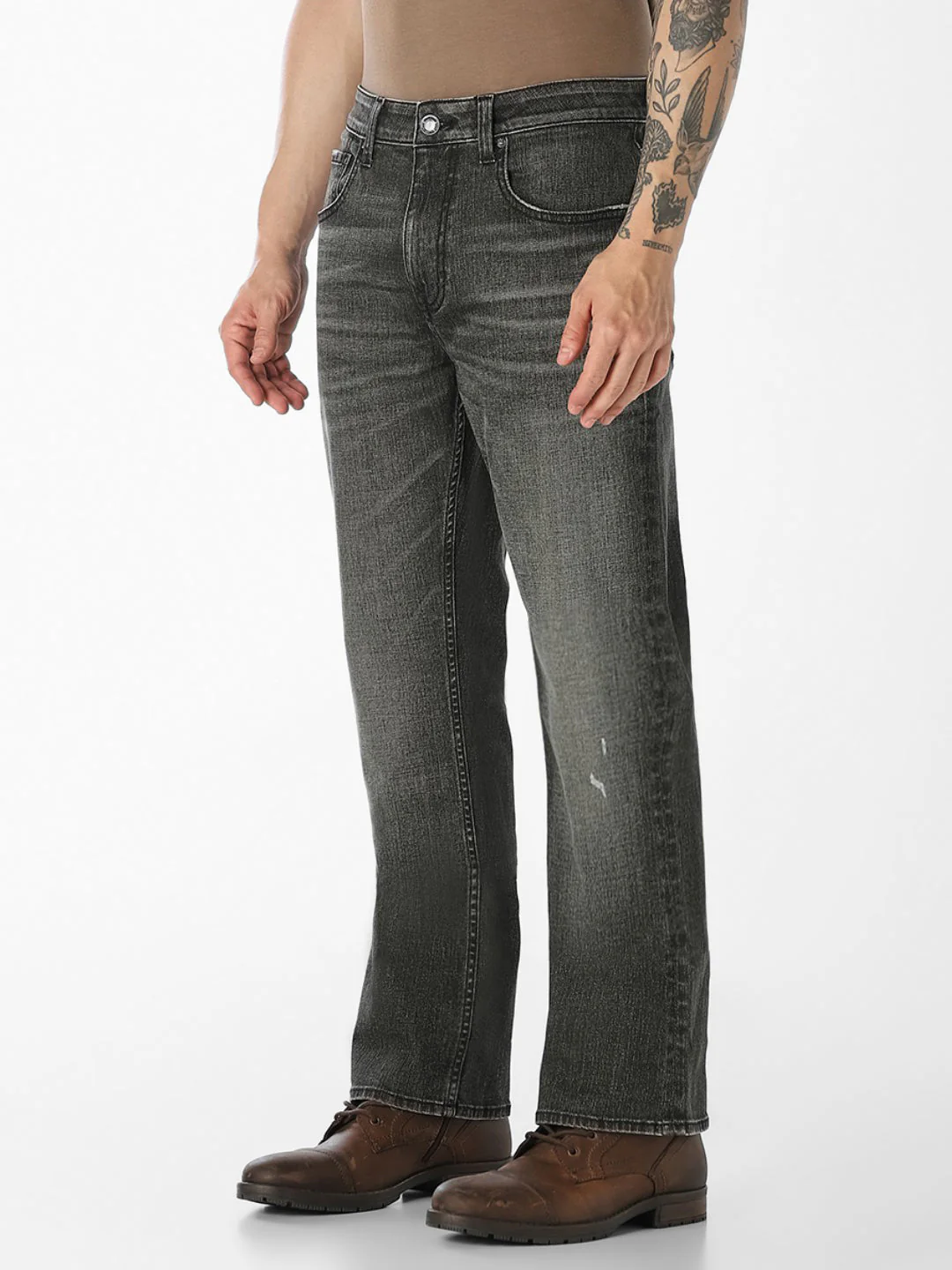 Olive Green Cliff Bootcut Jeans - Image 3