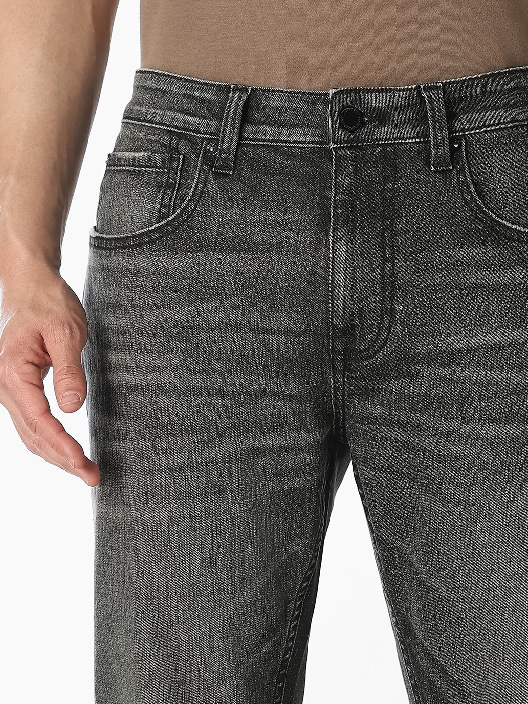 Olive Green Cliff Bootcut Jeans - Image 4