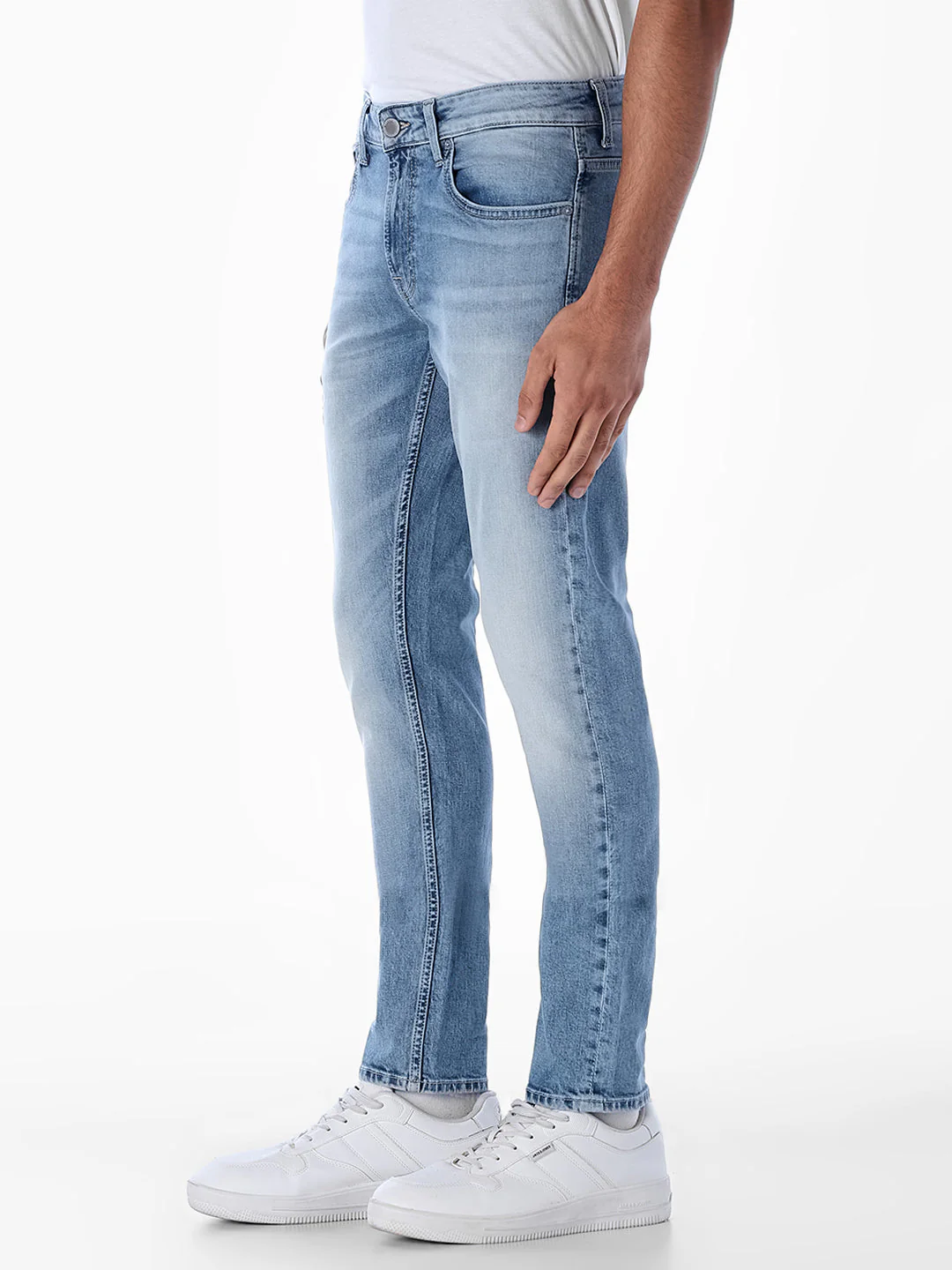 Light Blue 5 Pocket Glenn Slim Fit Jeans - Image 2