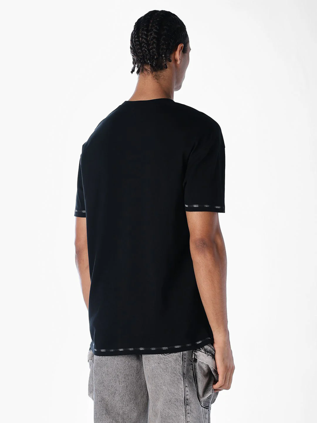 Contrast Stitch Detail Oversized T-shirt - Image 4