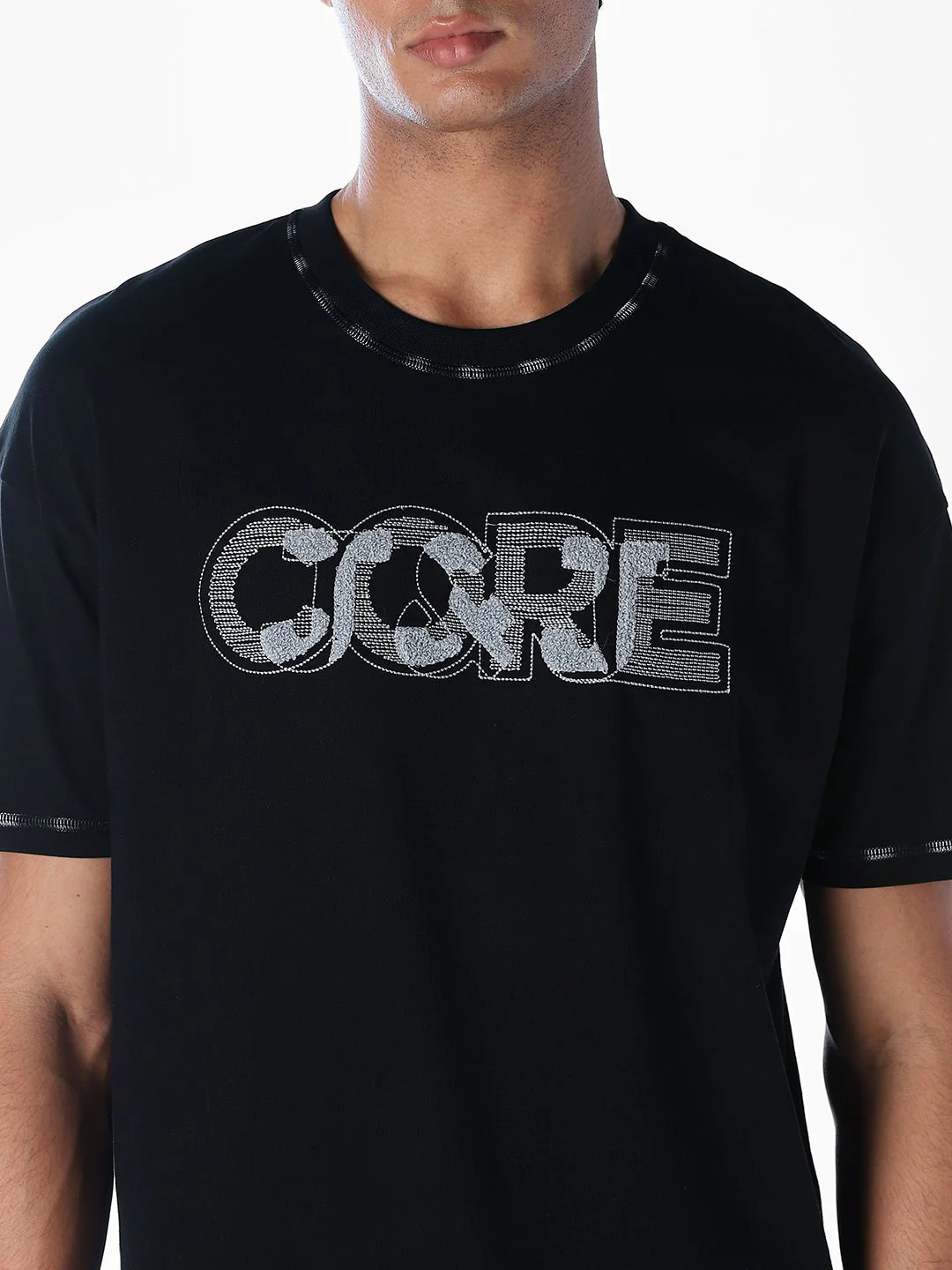 Contrast Stitch Detail Oversized T-shirt - Image 5