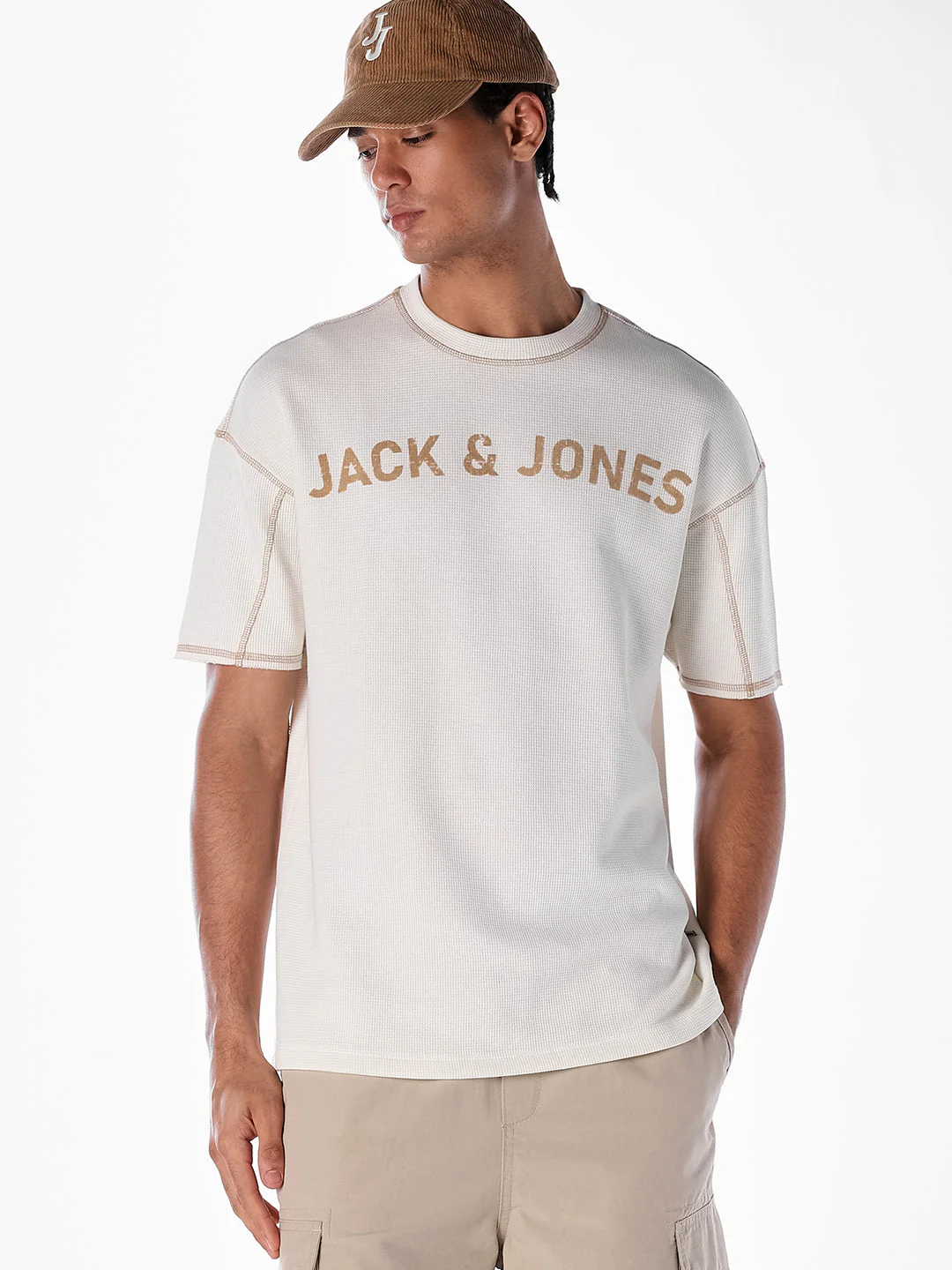 Contrast Stitch Boxy Fit T-shirt