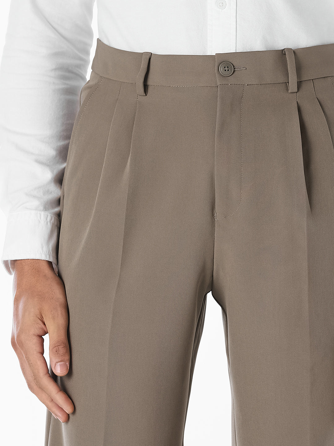 Dark Beige 4 Pocket Loose Fit Pants - Image 4