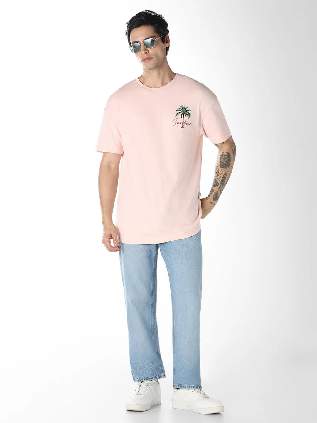 Pink Printed Boxy Fit T-shirt - Image 6