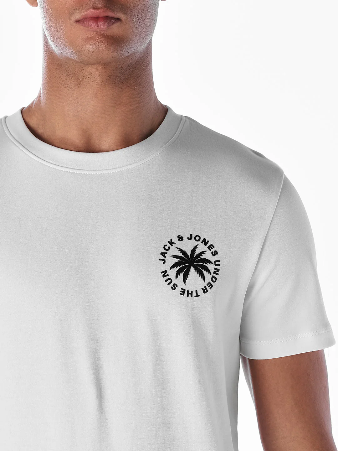White Printed Cotton T-shirt - Image 5