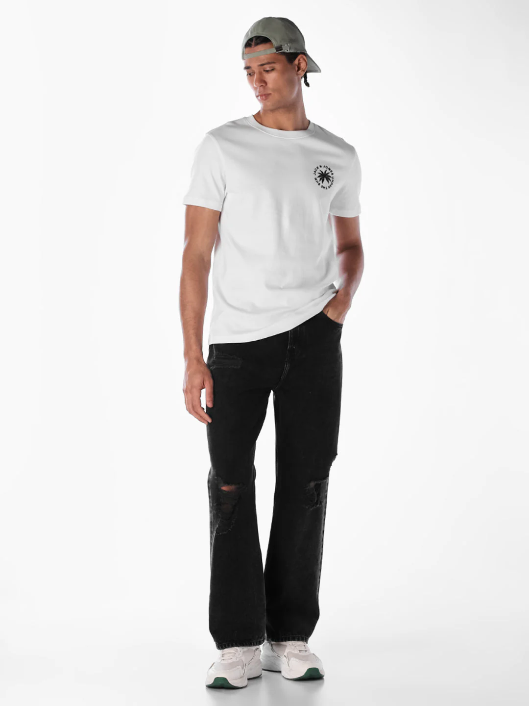 White Printed Cotton T-shirt - Image 6
