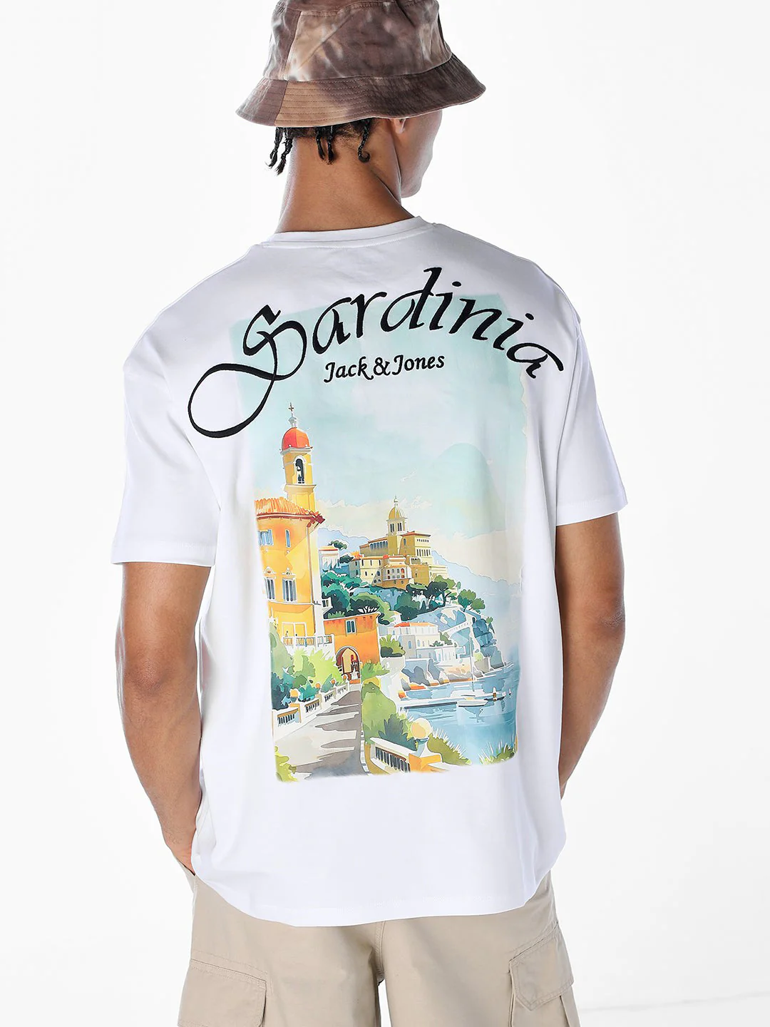White Printed Boxy Fit T-shirt