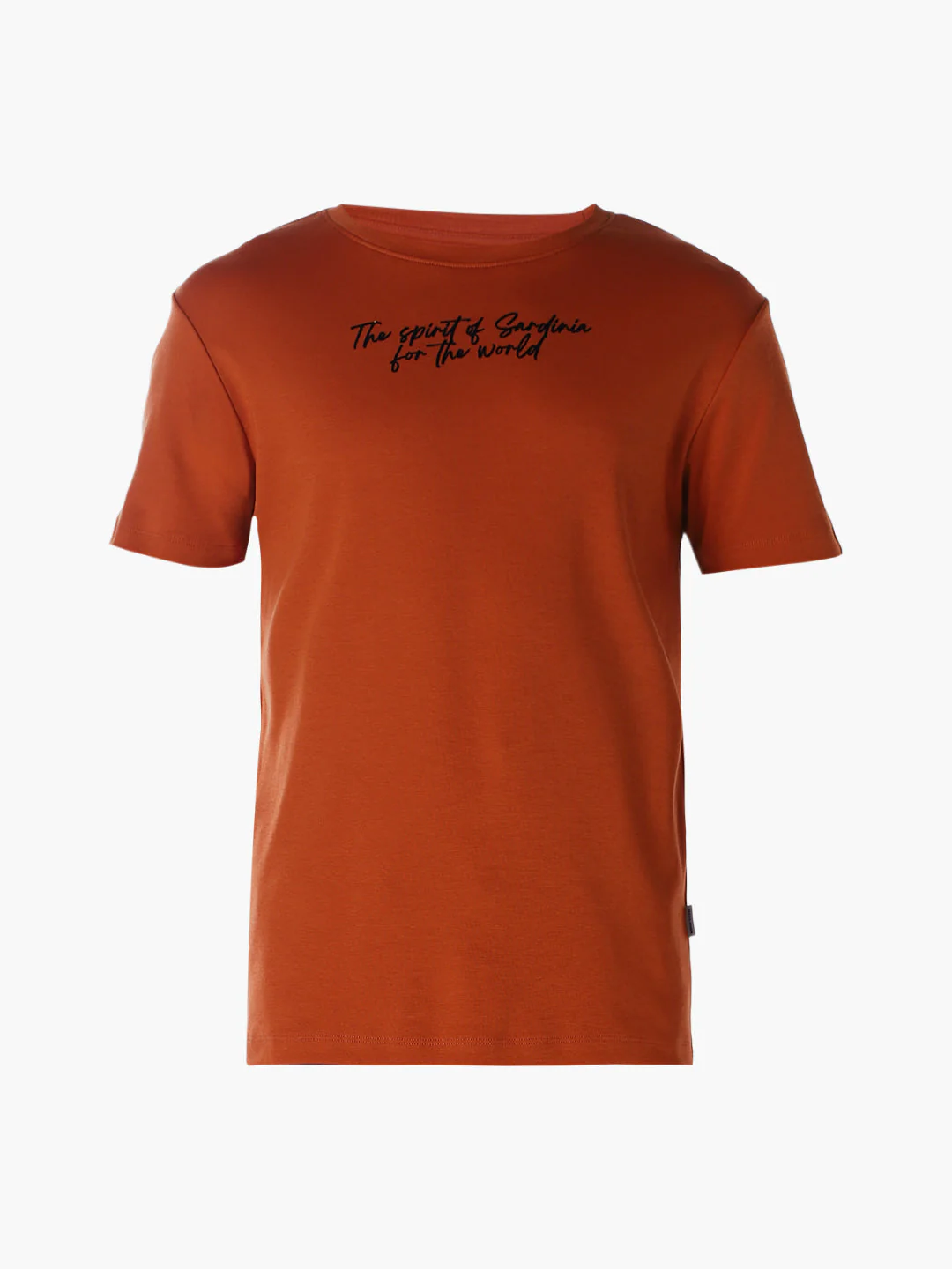 Rust Slogan Print Cotton T-shirt - Image 7