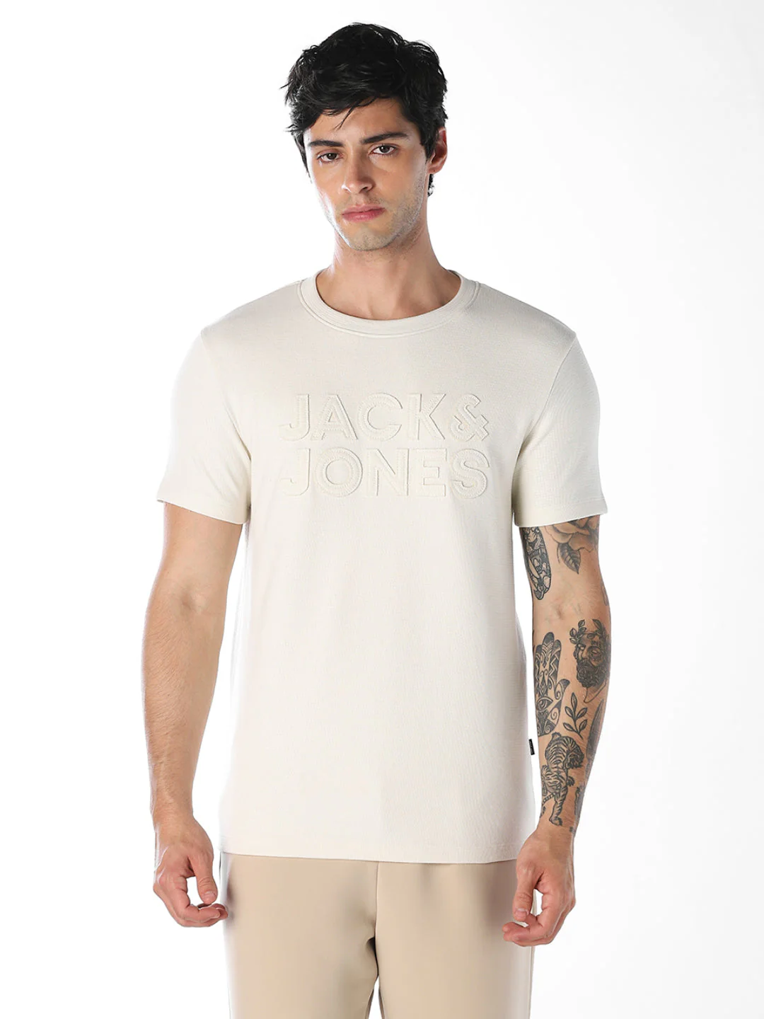 Applique Patchwork Logo Cotton T-shirt - Image 2