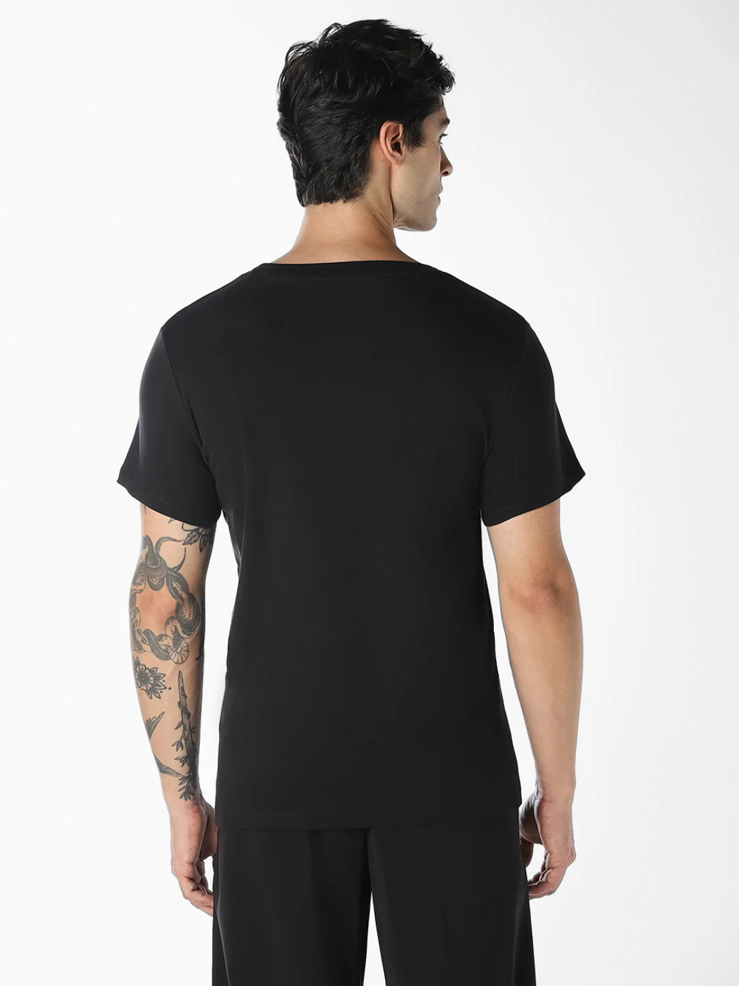 Black Embellished Print T-shirt - Image 4