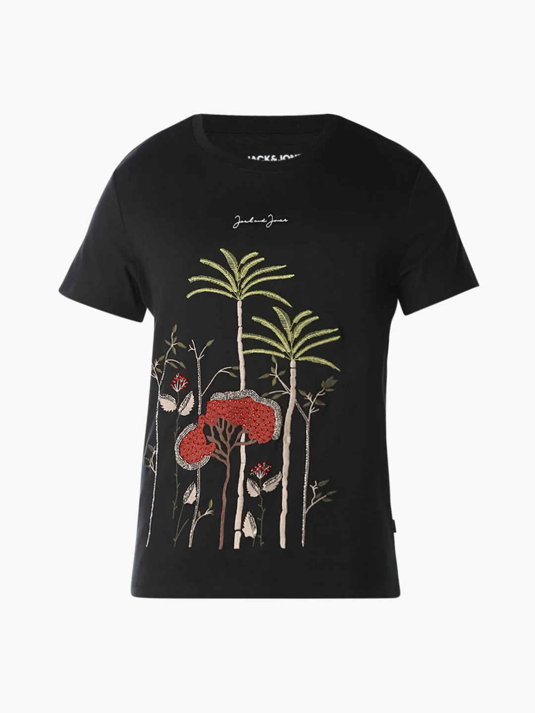 Black Embellished Print T-shirt - Image 7