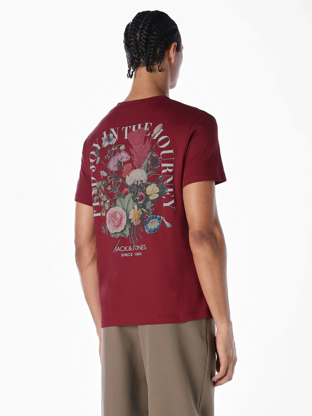 Dark Red Logo Print T-shirt - Image 4