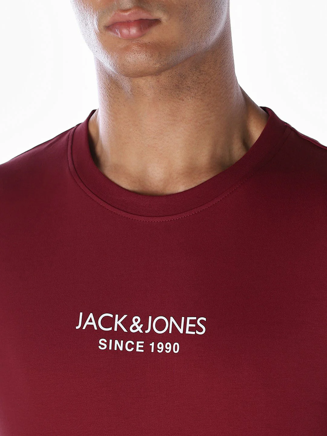 Dark Red Logo Print T-shirt - Image 5