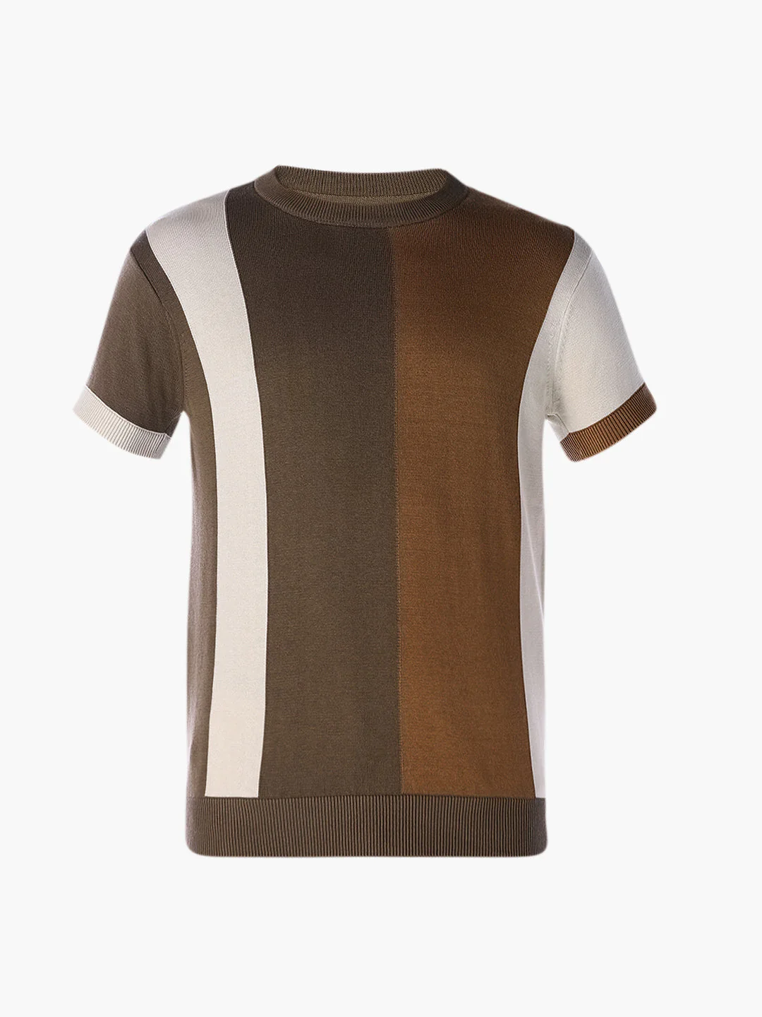 Colourblocked Knitted Crew Neck T-shirt - Image 7
