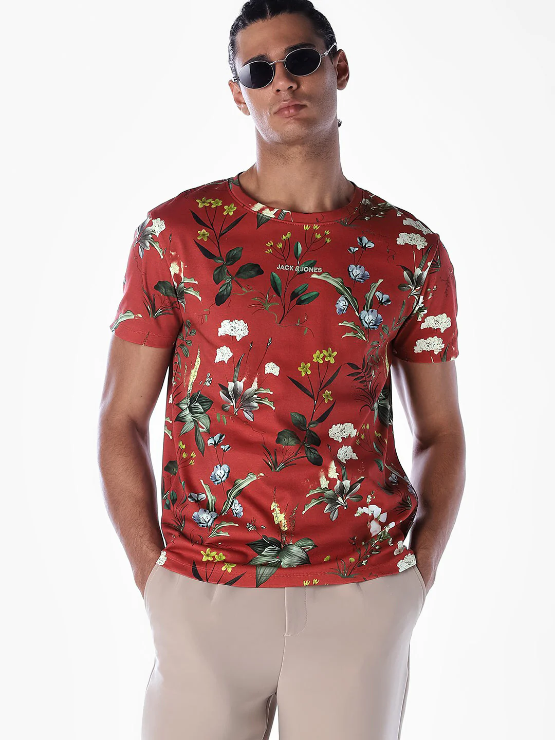 Floral Print Cotton T-shirt