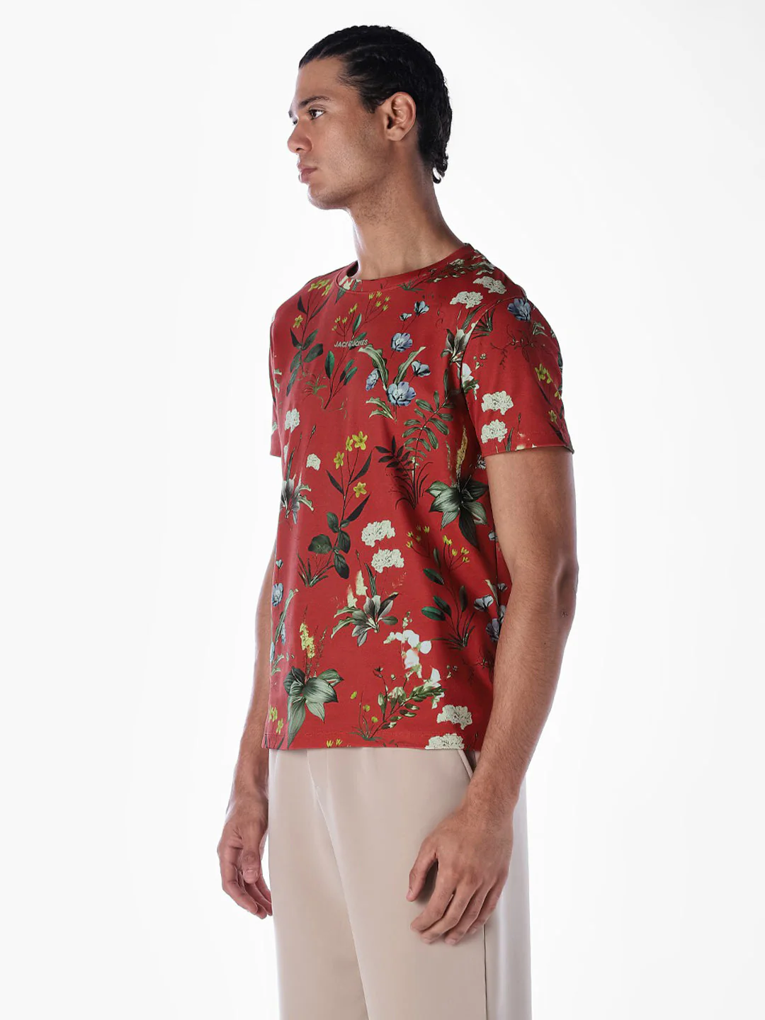 Floral Print Cotton T-shirt - Image 3