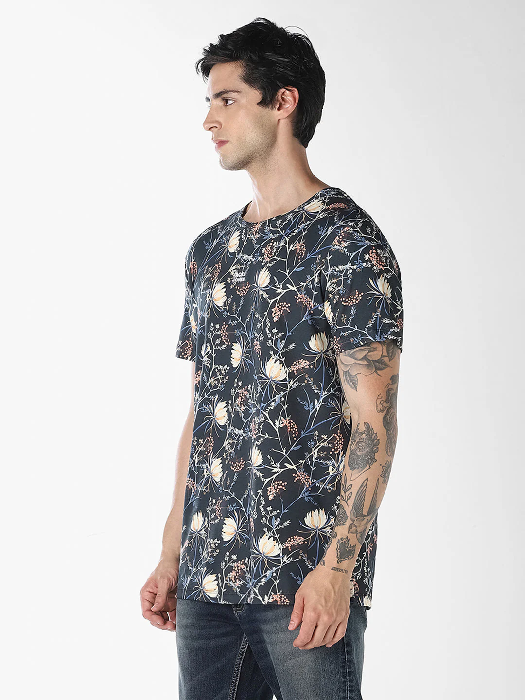 Black Printed Cotton T-shirt - Image 3