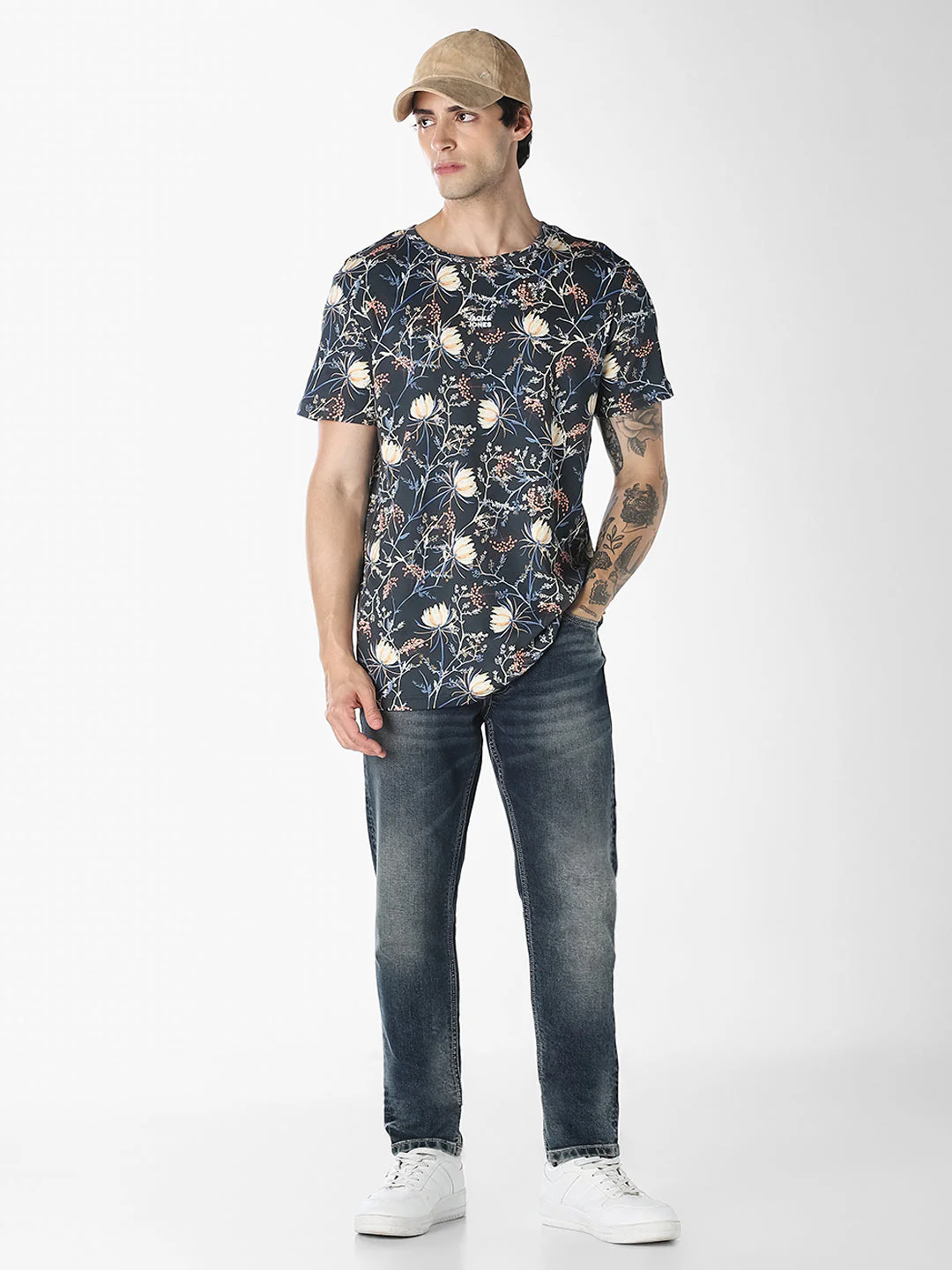 Black Printed Cotton T-shirt - Image 6