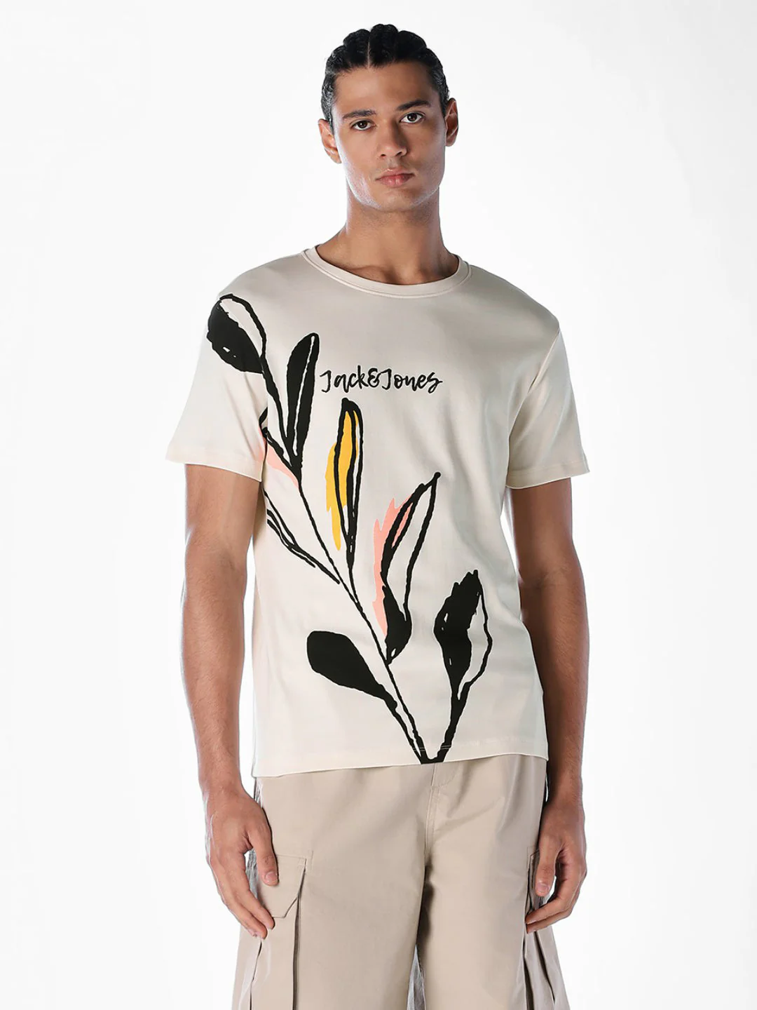 Abstract Botanical Print T-shirt - Image 2