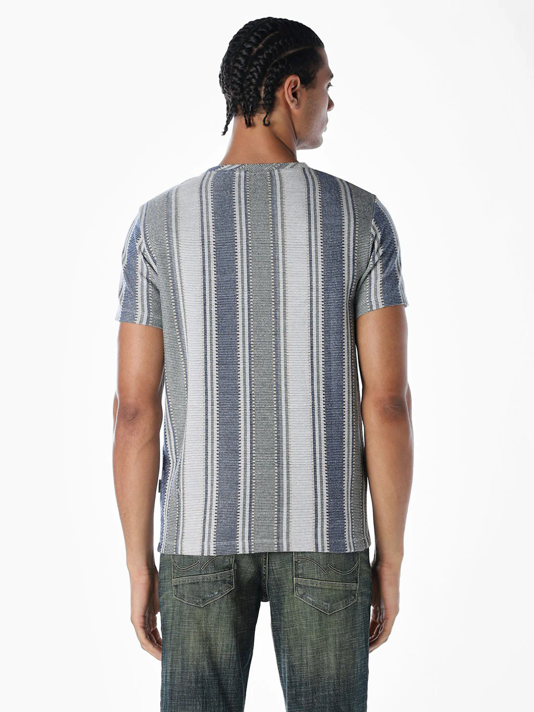Striped Jacquard Knit T-shirt - Image 4