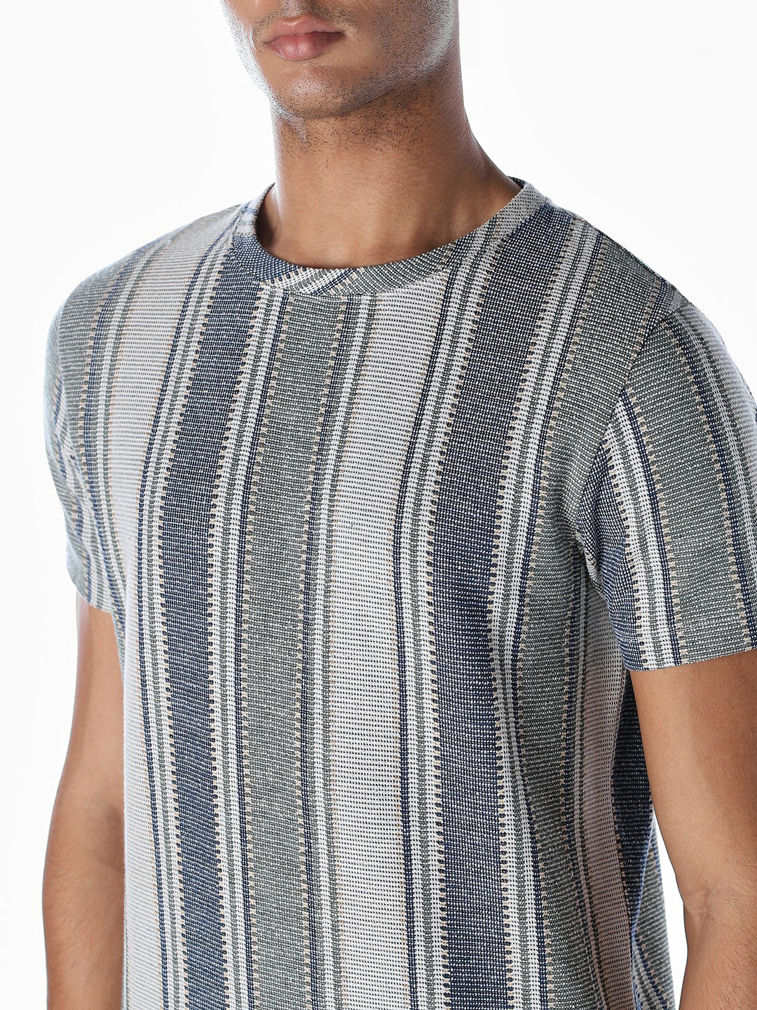 Striped Jacquard Knit T-shirt - Image 5