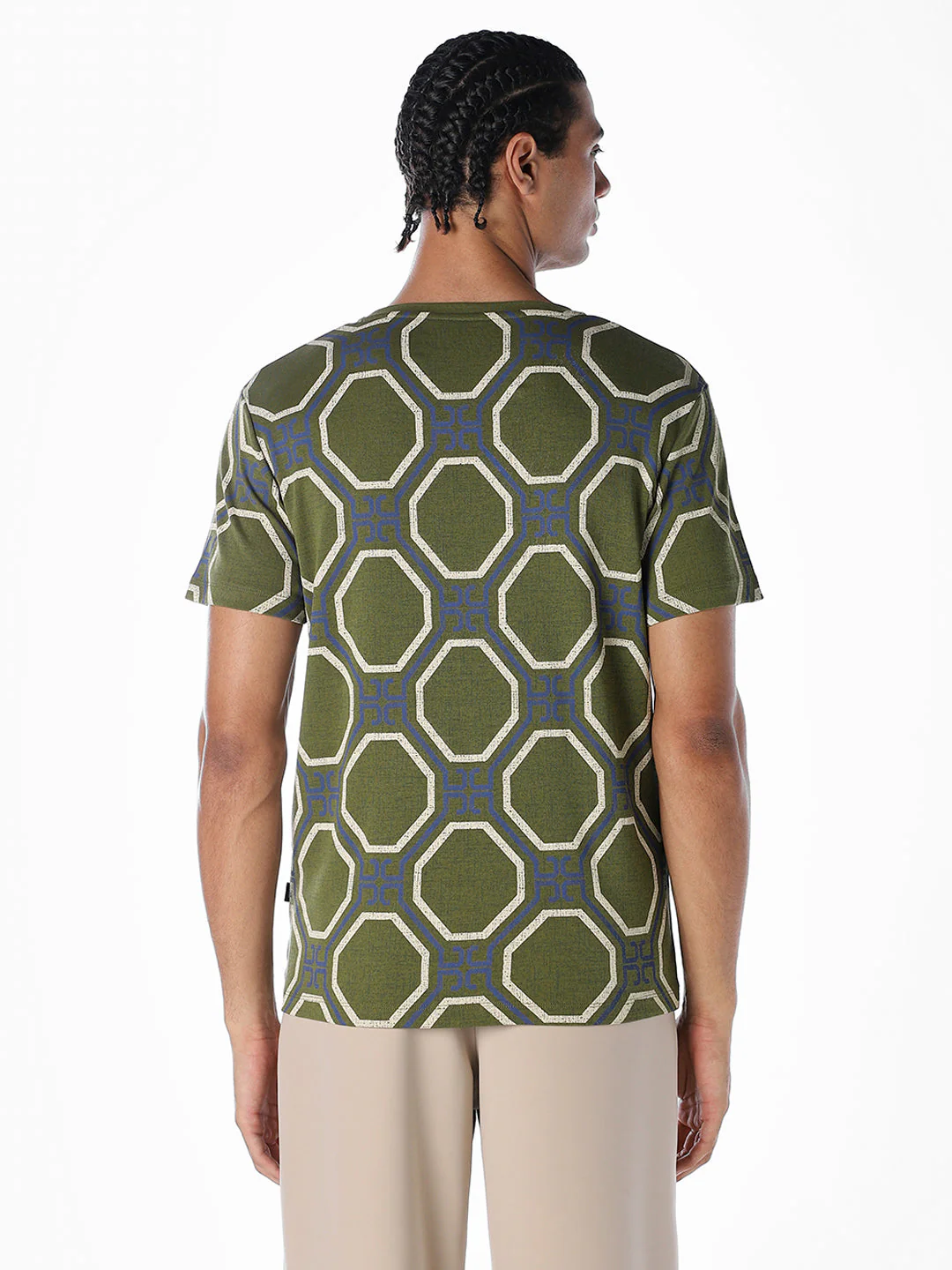 Geometric Print Jacquard T-shirt - Image 4