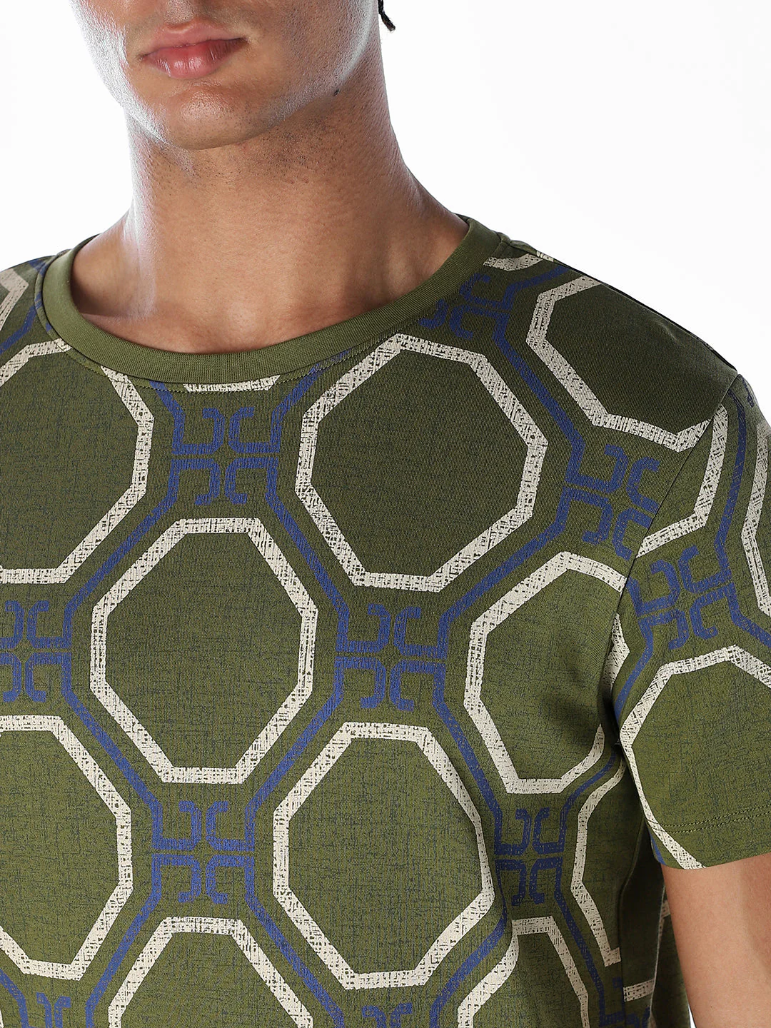 Geometric Print Jacquard T-shirt - Image 5