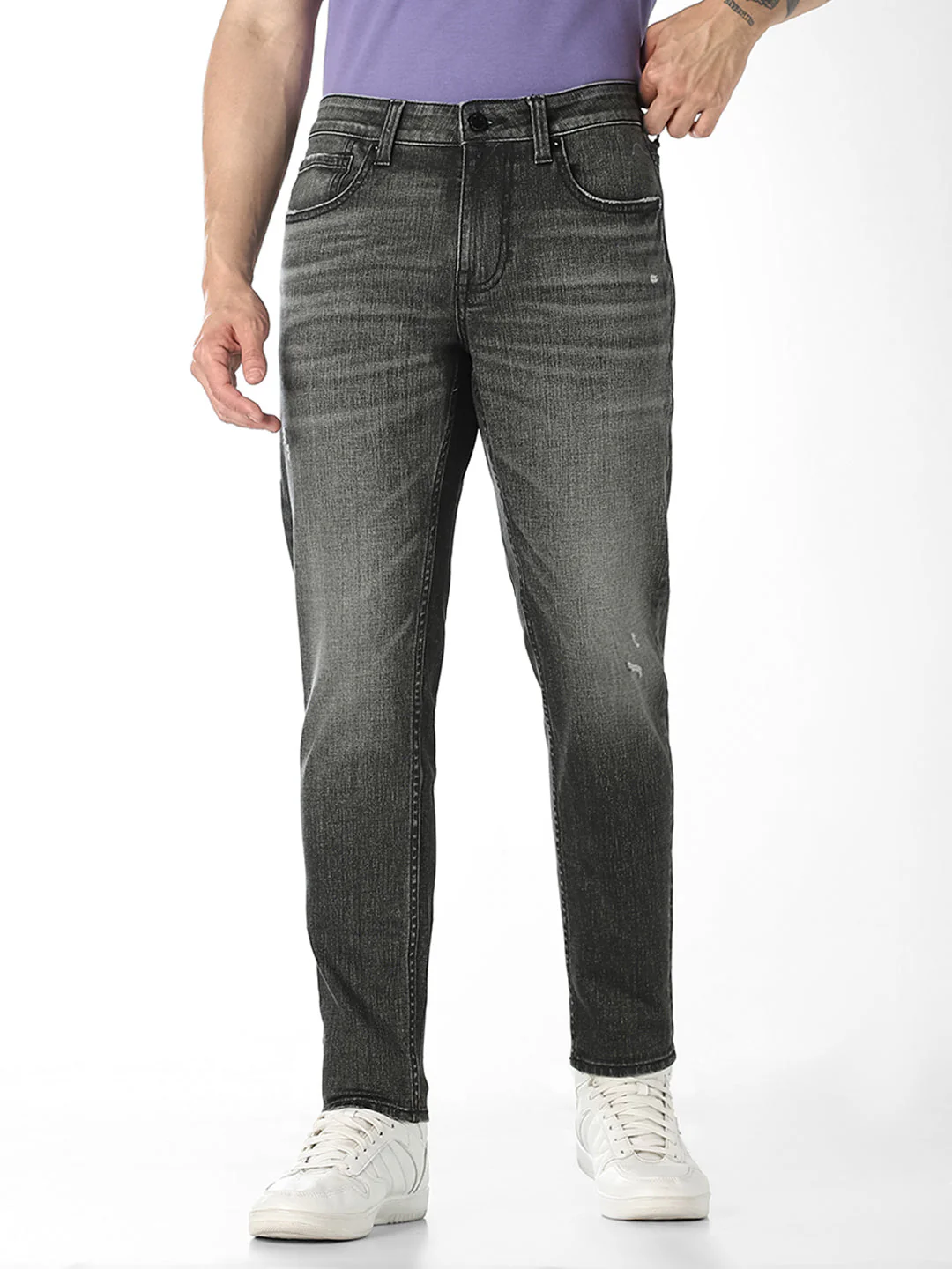 Olive Cropped Brak Slim Fit Jeans