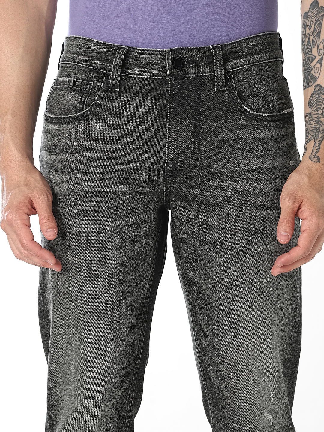 Olive Cropped Brak Slim Fit Jeans - Image 4