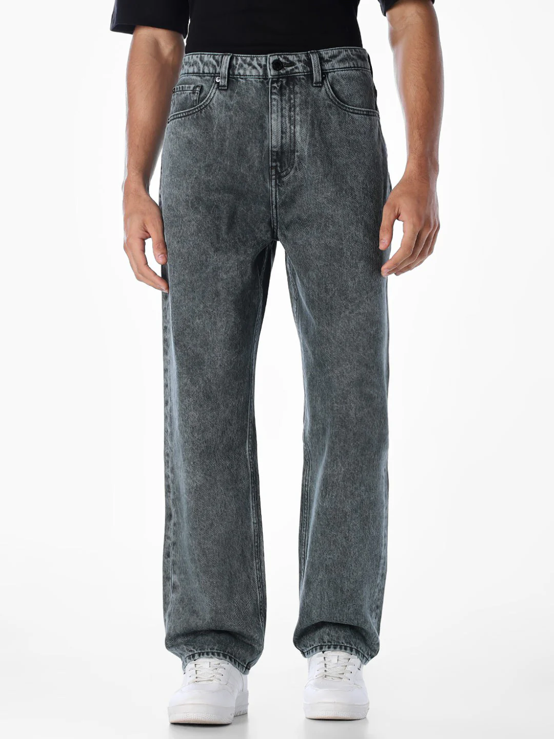 Grey 5 Pocket Dario Loose Fit Jeans