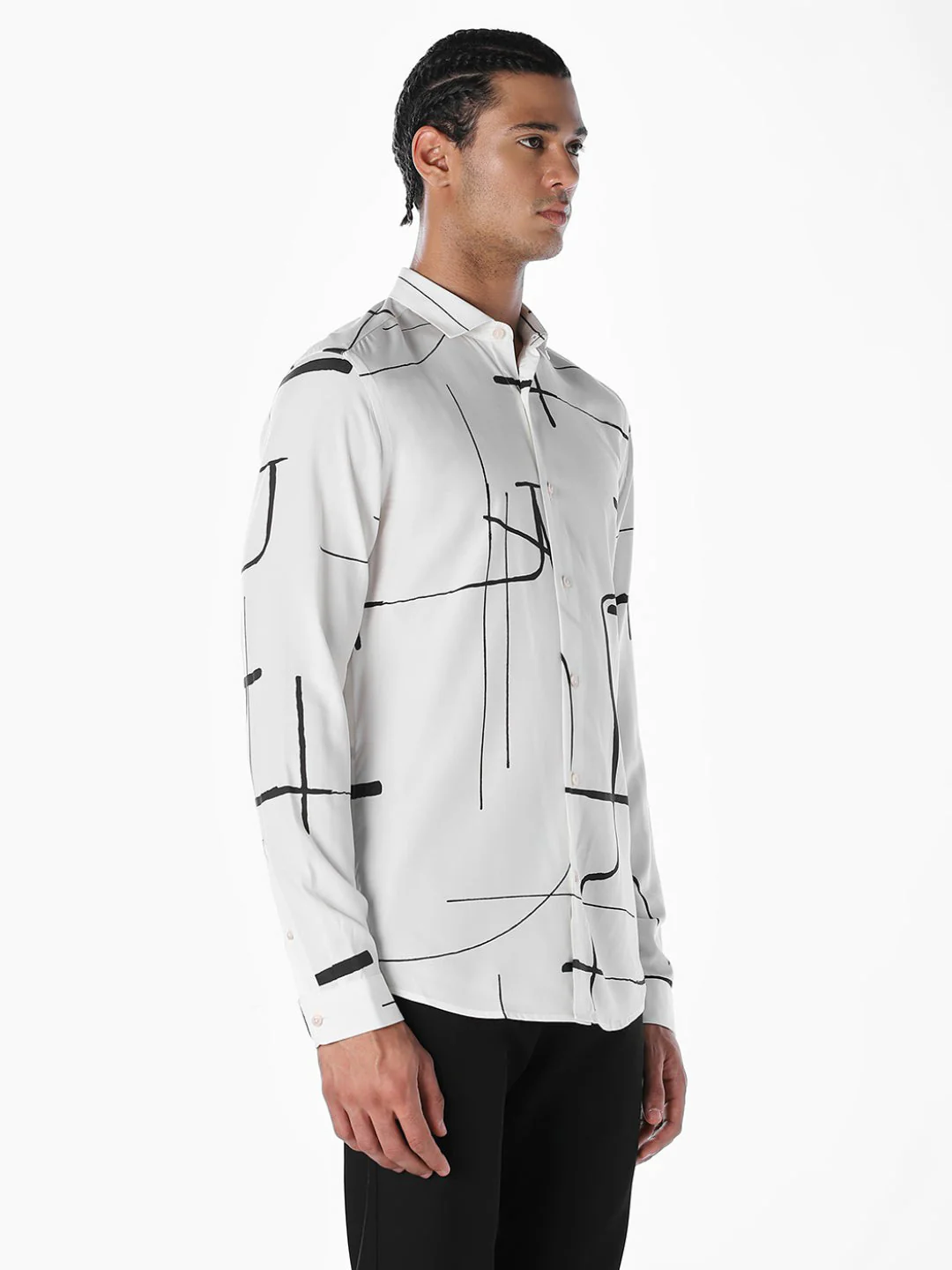 Printed Viscose Slim Fit Shirt - Image 3