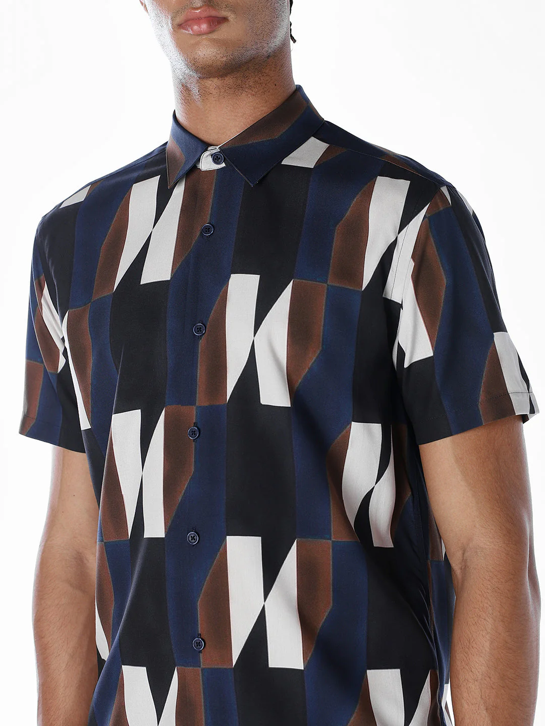 Blue Printed Viscose Shirt - Image 5