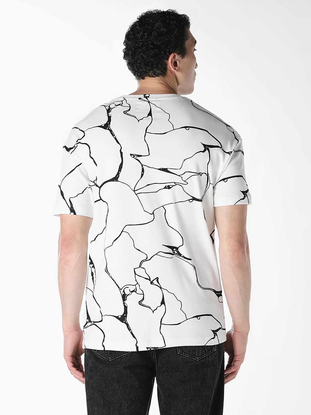 Abstract Print Cotton T-shirt - Image 4