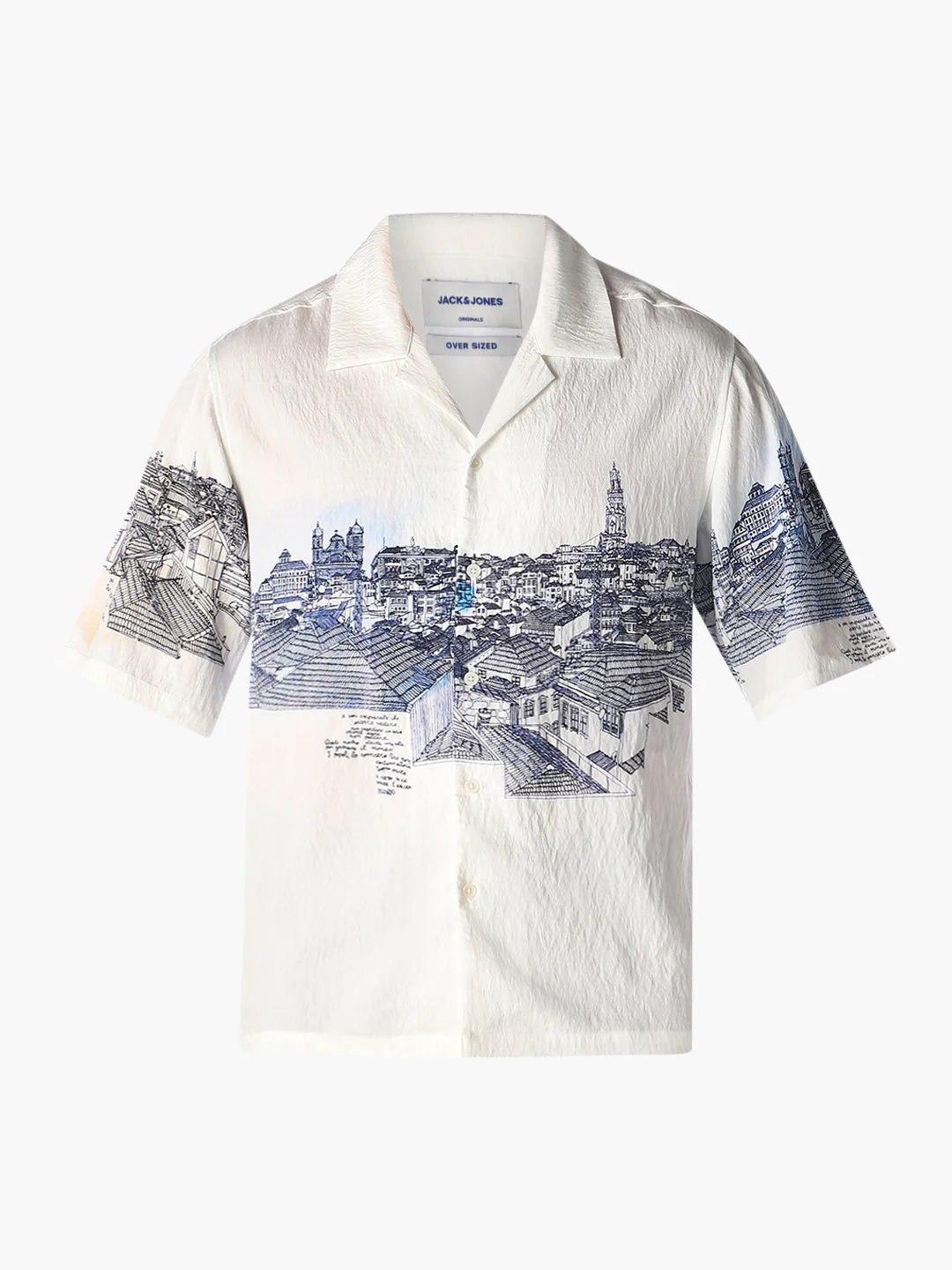 White Printed Comfort Fit Shirt - Image 7