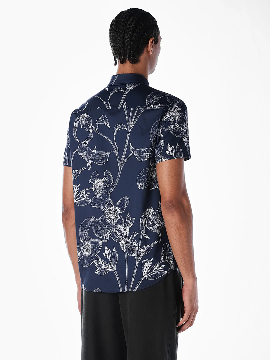 Floral Sketch Print Shirt - Blue - Image 4