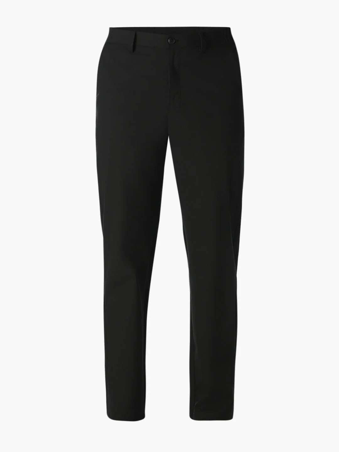 Black Cotton Blend Regular Fit Pants - Image 7