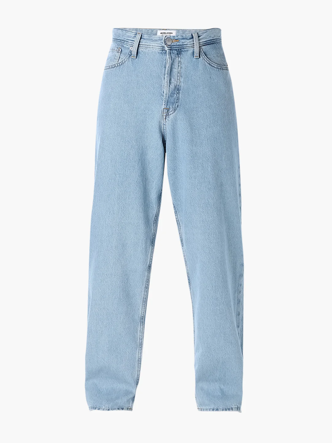 Men's Light Blue Loose Fit Low Rise Jeans With Button Fly - Image 7