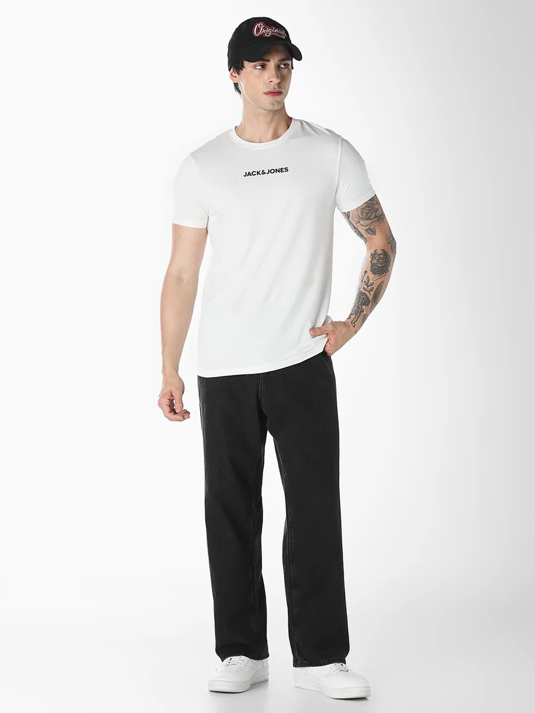 Men's Black Denim Loose Fit Jeans - Image 6