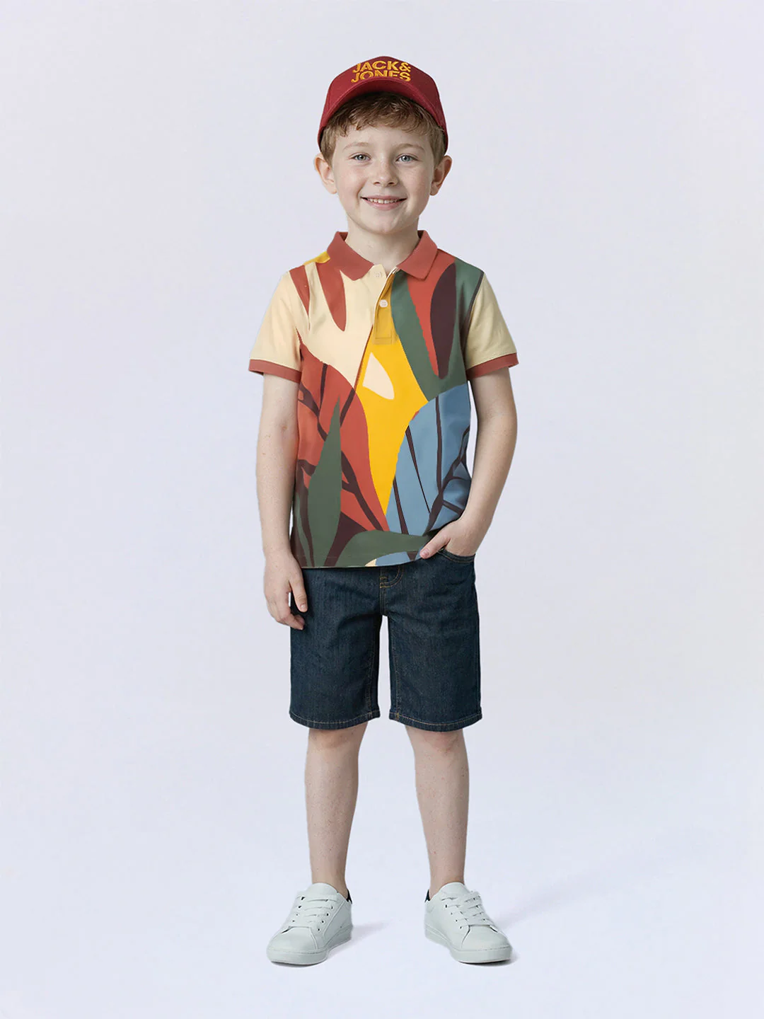 Boys Printed Cotton Polo - Image 5