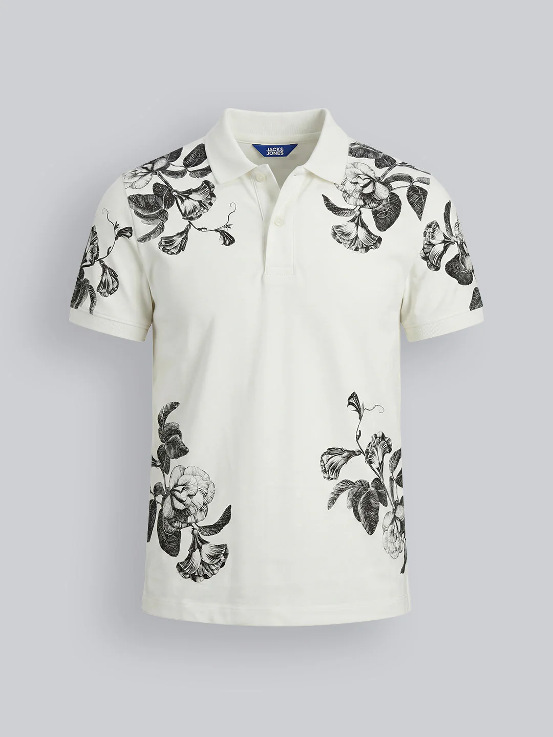 Boys Floral Print Cotton Polo - Image 2