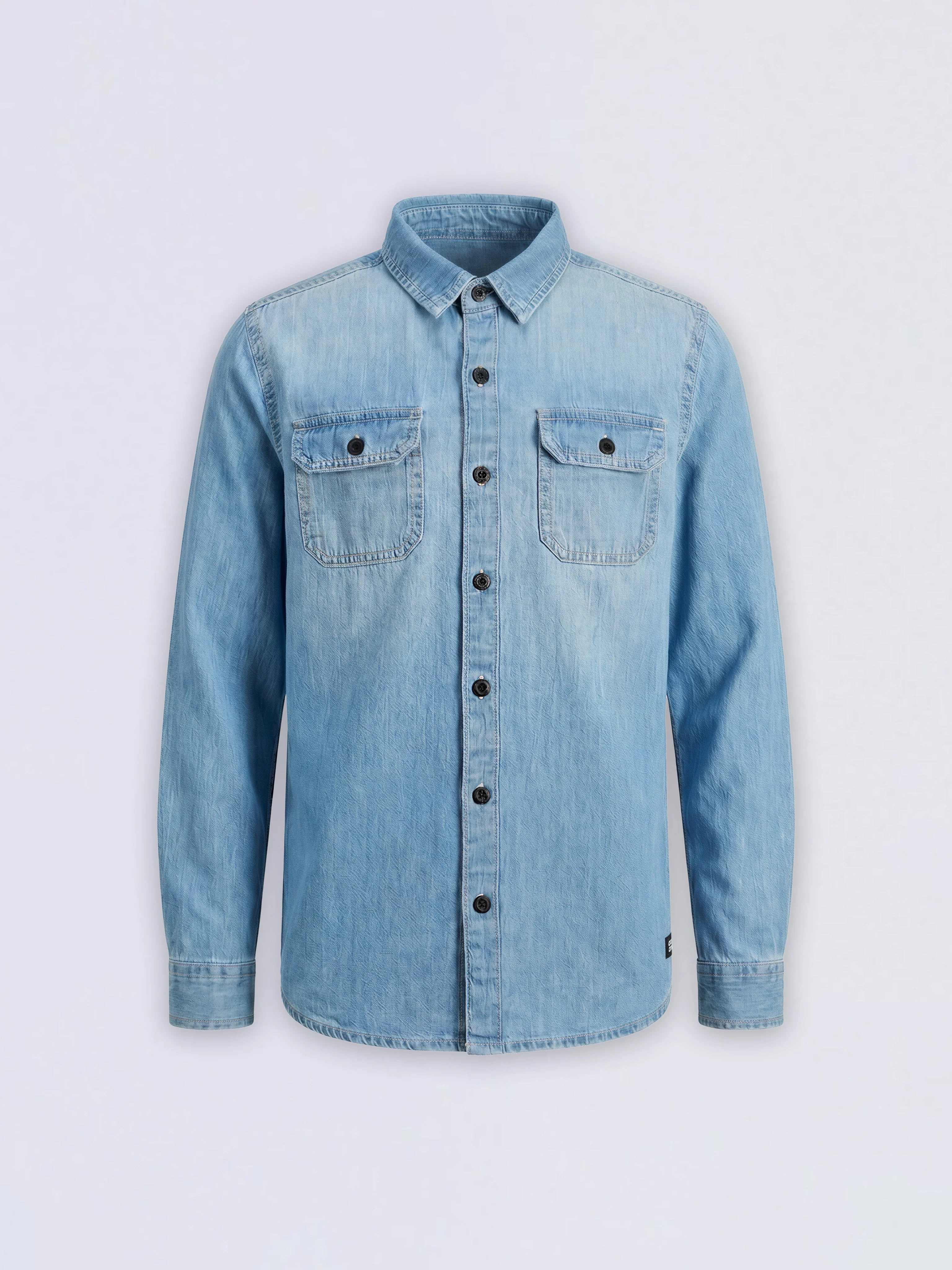 Boys Light Blue Cotton Denim Shirt - Image 2