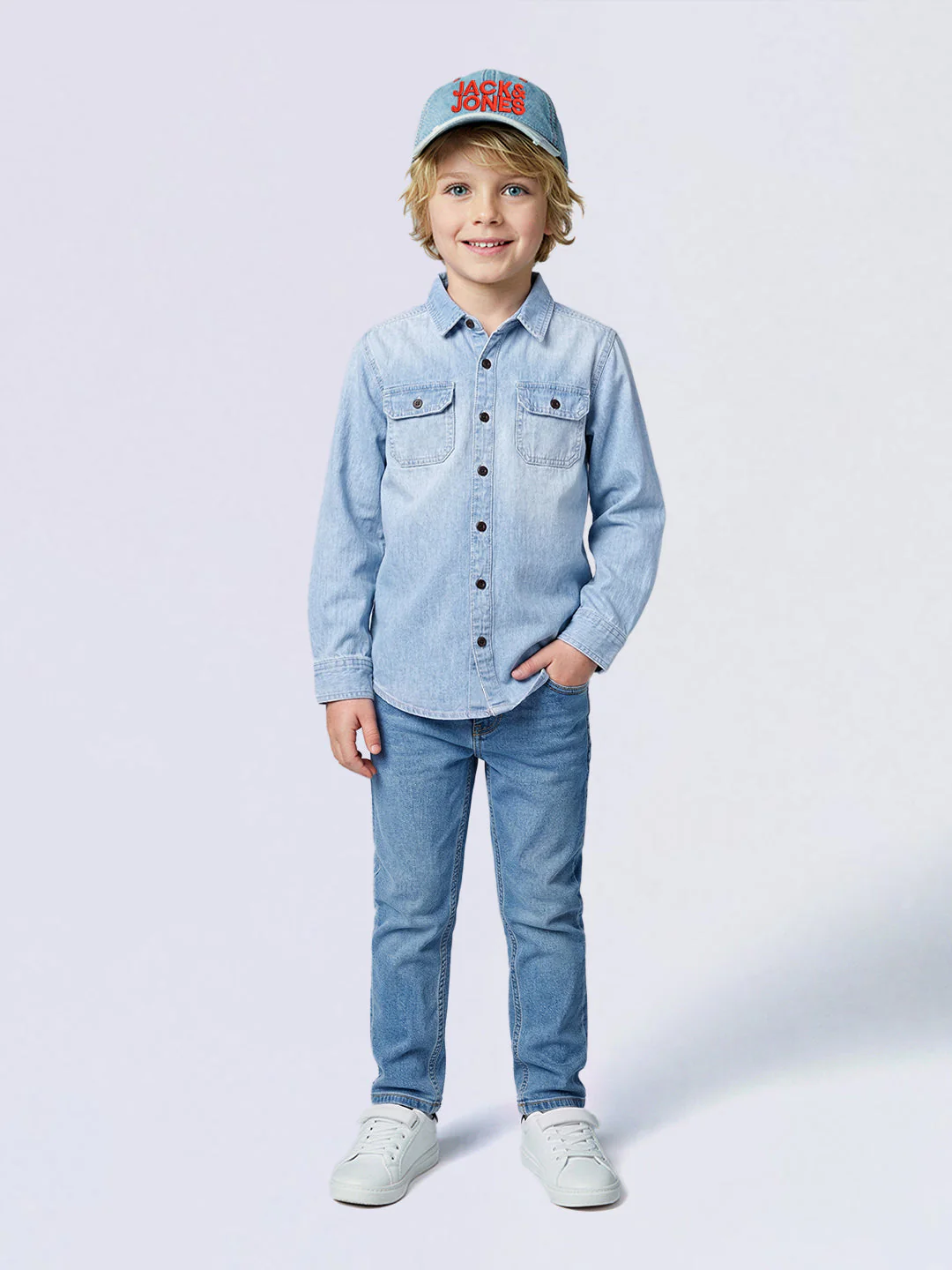 Boys Light Blue Cotton Denim Shirt - Image 5