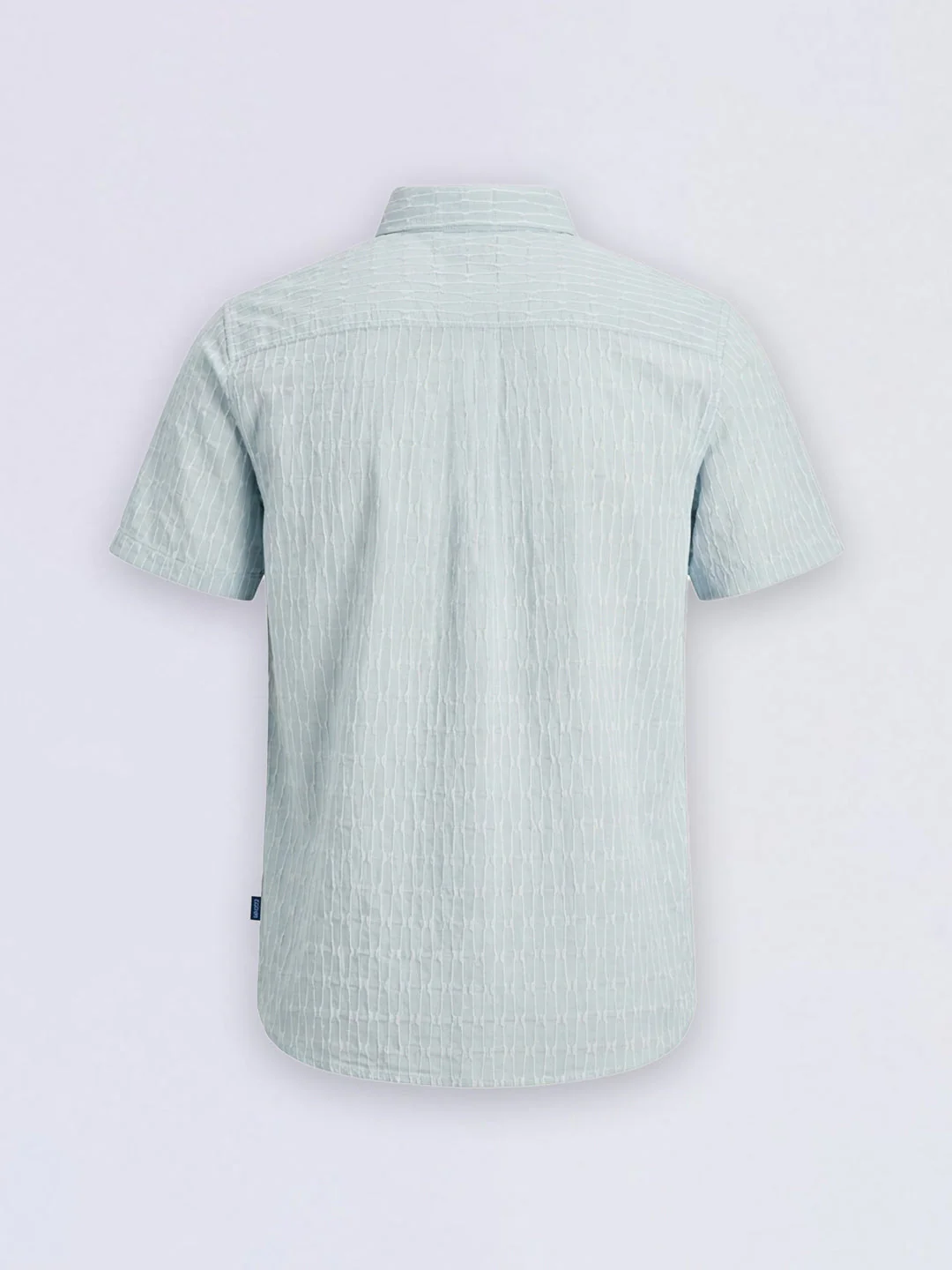 Boys Blue Dobby Short Sleeves Shirt - Image 3