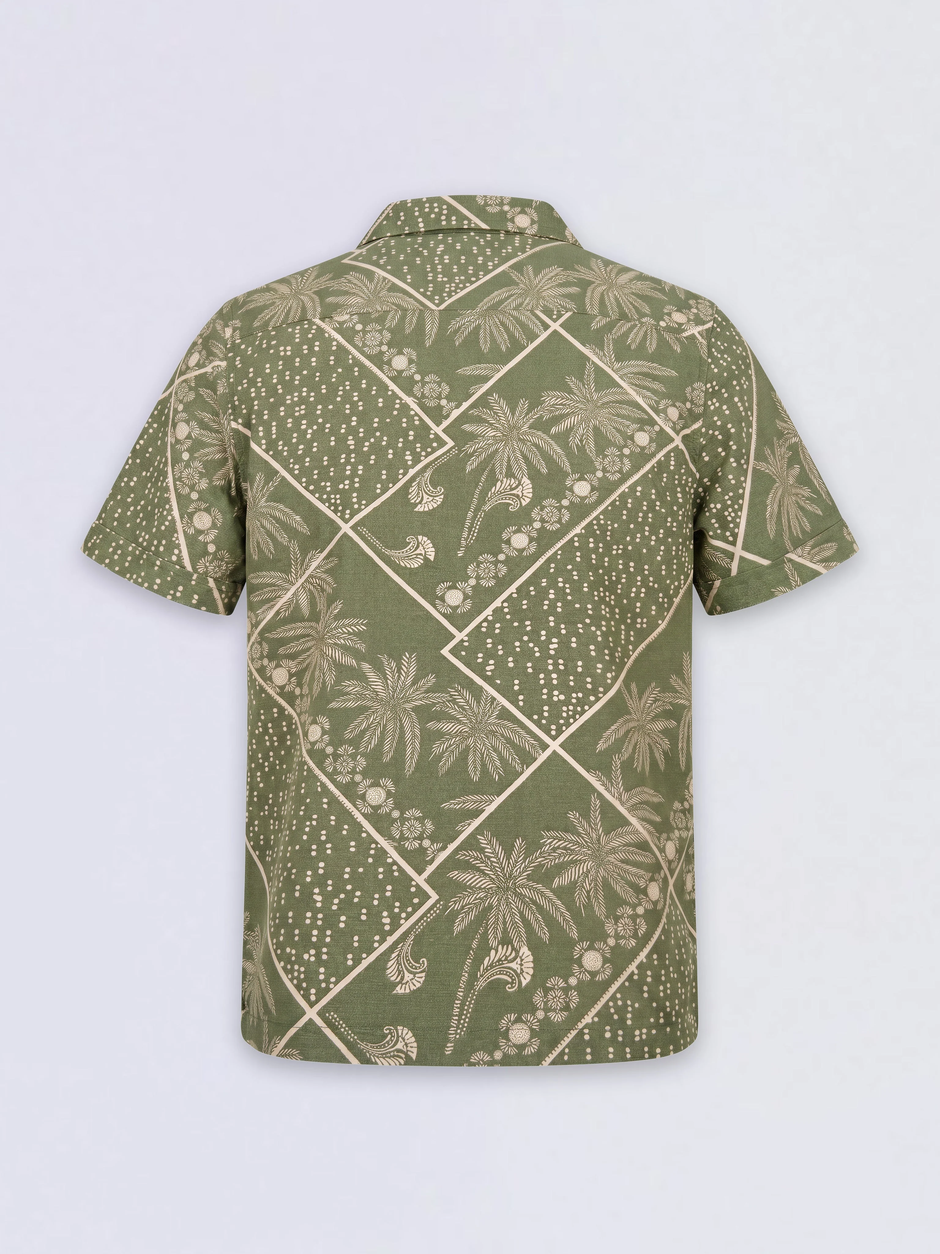 Boys Green Tropical Print Shirt - Image 3